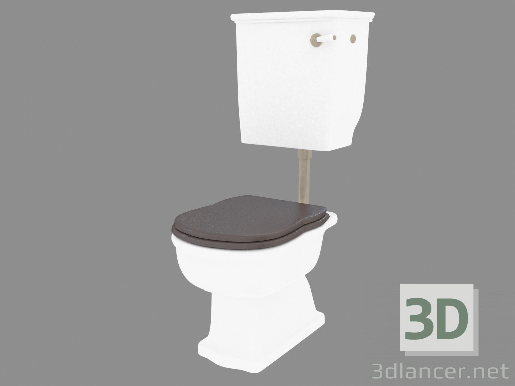 modello 3D WC con serbatoio di scarico - anteprima