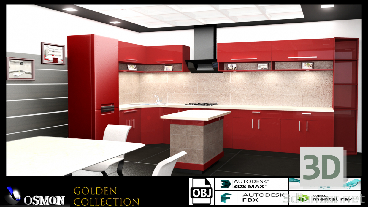 3d Gold collection number 7 model buy - render