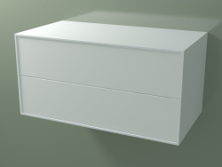 Double box (8AUDCB01, Glacier White C01, HPL P01, L 96, P 50, H 48 cm)