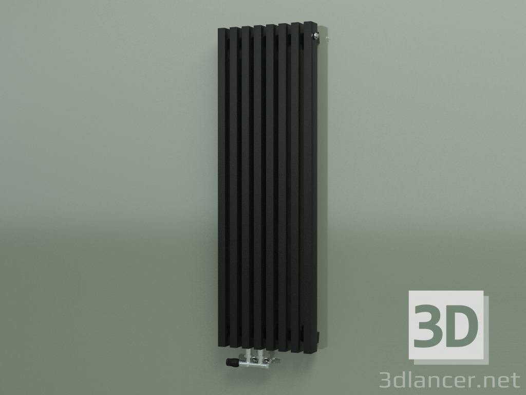 3D modeli Dikey radyatör RETTA (8 bölüm 1200 mm 60x30, parlak siyah) - önizleme