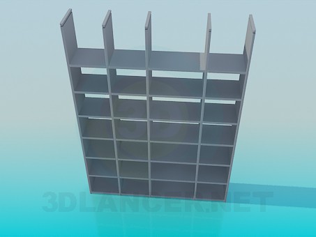 3d model The shelves in the library - preview