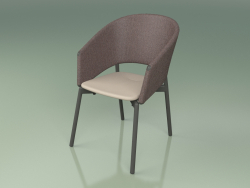 Cadeira confortável 022 (fumaça de metal, marrom, toupeira de resina de poliuretano)