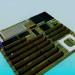 3d model The motherboard of the computer - preview