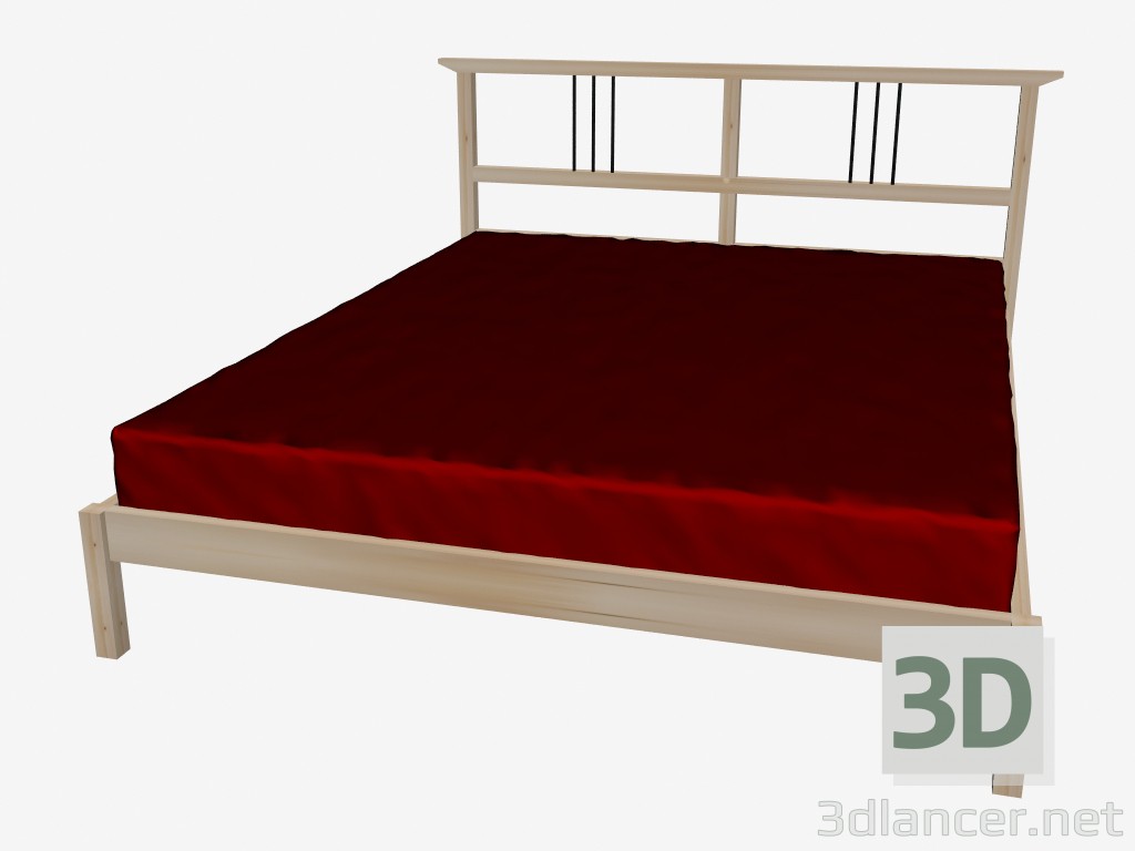 3D Modell Doppel Bett - Vorschau