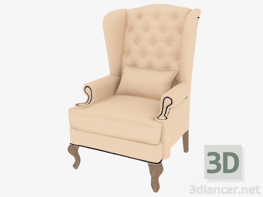 3 डी मॉडल Armchair 28 फायरप्लेस - पूर्वावलोकन
