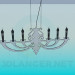 3d model Flat metal chandelier with candles - preview