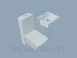 Rectangular toilet and washstand