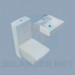 3d model Rectangular toilet and washstand - preview