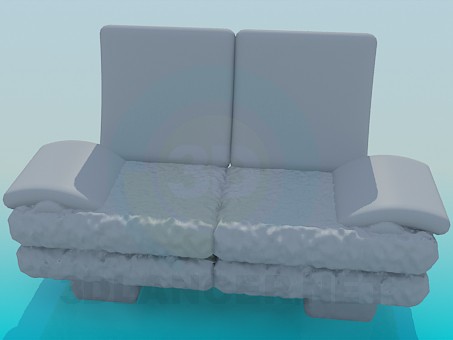 Modelo 3d Confortável sofá pequeno - preview
