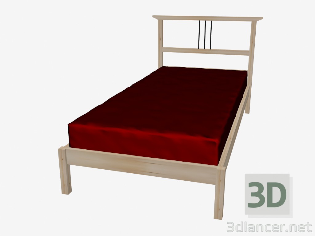 3d модель Кровать односпальная – превью