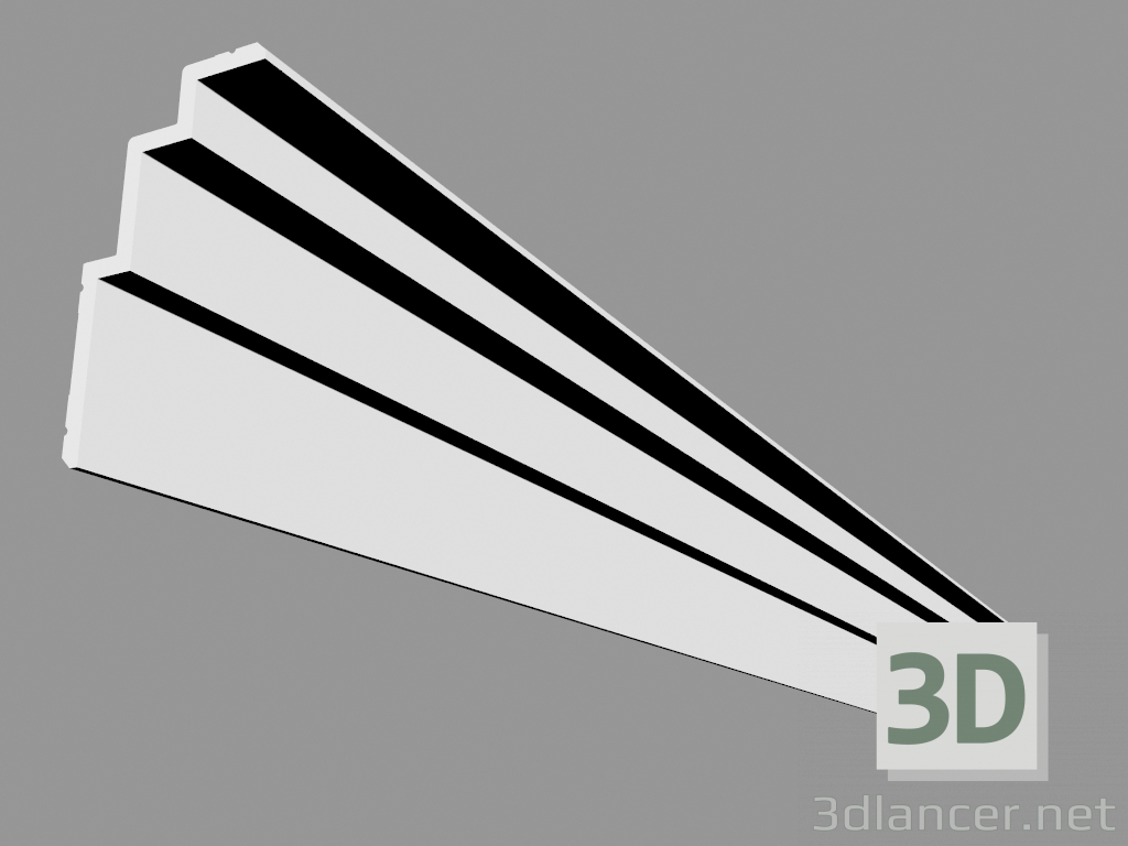 3D Modell Gesims C392 - Stufen (200 x 19 x 10 cm) - Vorschau