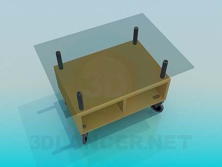 modèle 3D Chariot de table - preview