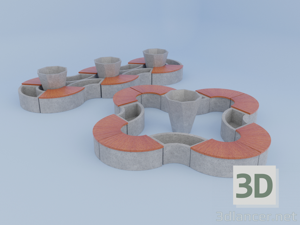 3D flowerbed modeli satın - render