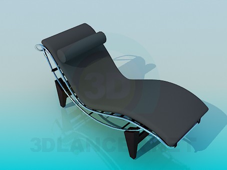 3d model Tumbona con rodillo debajo de cuello - vista previa