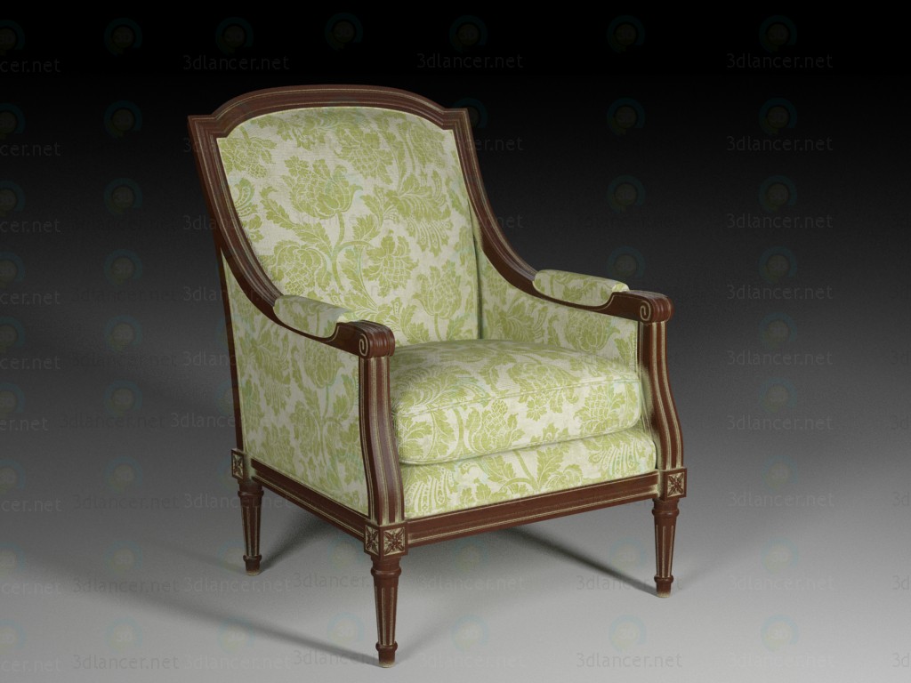 3d модель классическое кресло – превью