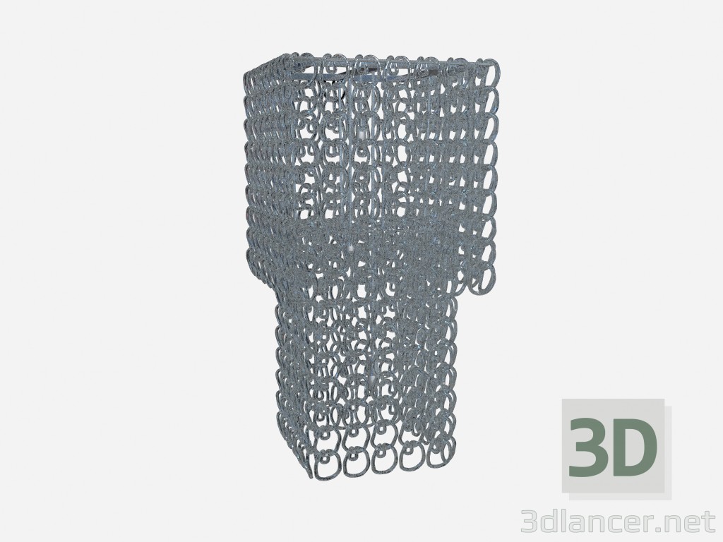 modèle 3D Plafonnier lustre en cristal (carré) - preview