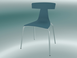 Стул стекируемый REMO plastic chair (1417-20, plastic avion blue, chrome)
