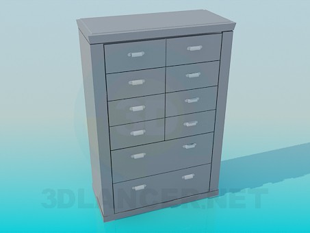3d model High cabinet with drawers - preview
