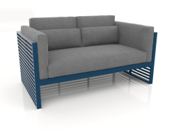 2-seater sofa with a high back (Grey blue)