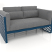 3d model 2-seater sofa with a high back (Grey blue) - preview