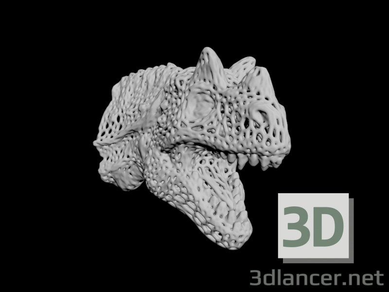 3d Dragon head voronoy model buy - render