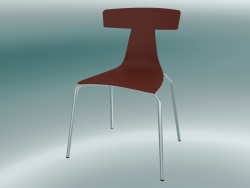 İstiflenebilir sandalye REMO plastik sandalye (1417-20, plastik oksit kırmızı, krom)