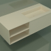 3D Modell Waschbecken mit Schublade und Fach (06UC724D2, Knochen C39, L 120, P 50, H 36 cm) - Vorschau