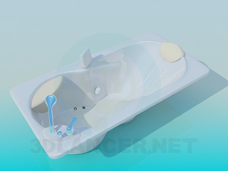 3d модель Ванна-джакузи с подголовниками – превью