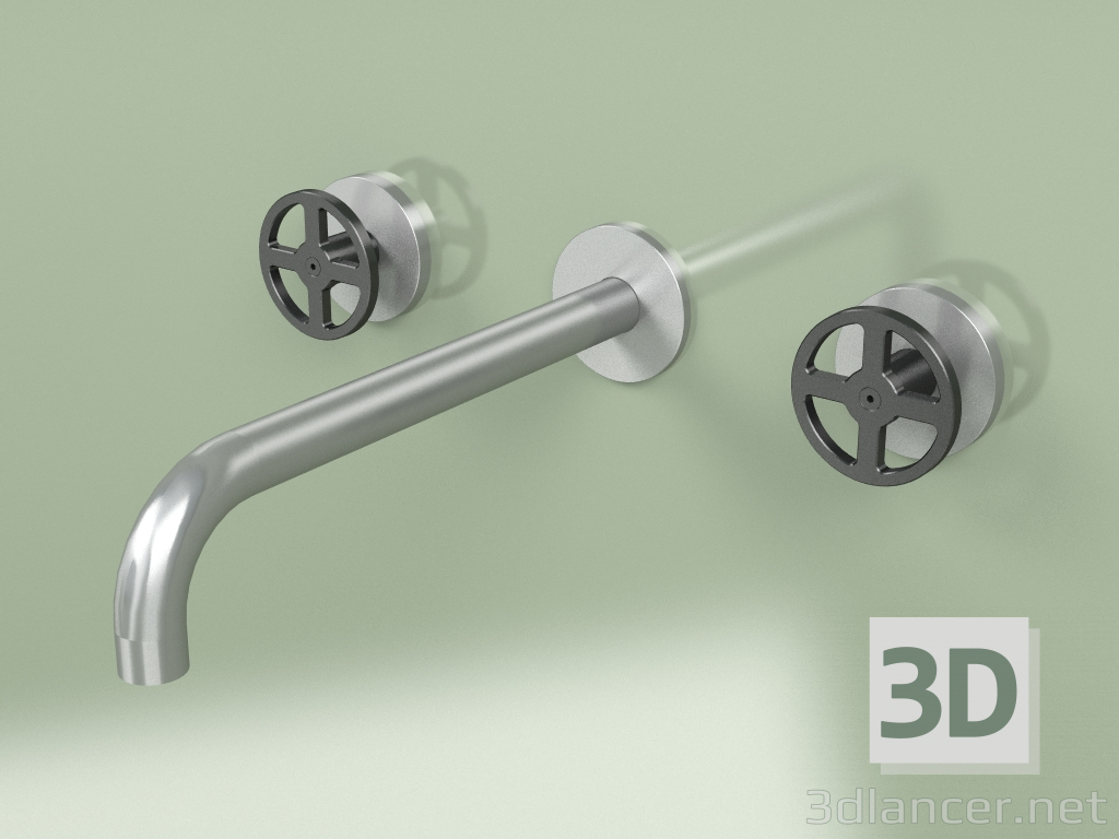 3d model Wall-mounted set of 2 separate mixers with spout (20 11 V, AS-ON) - preview