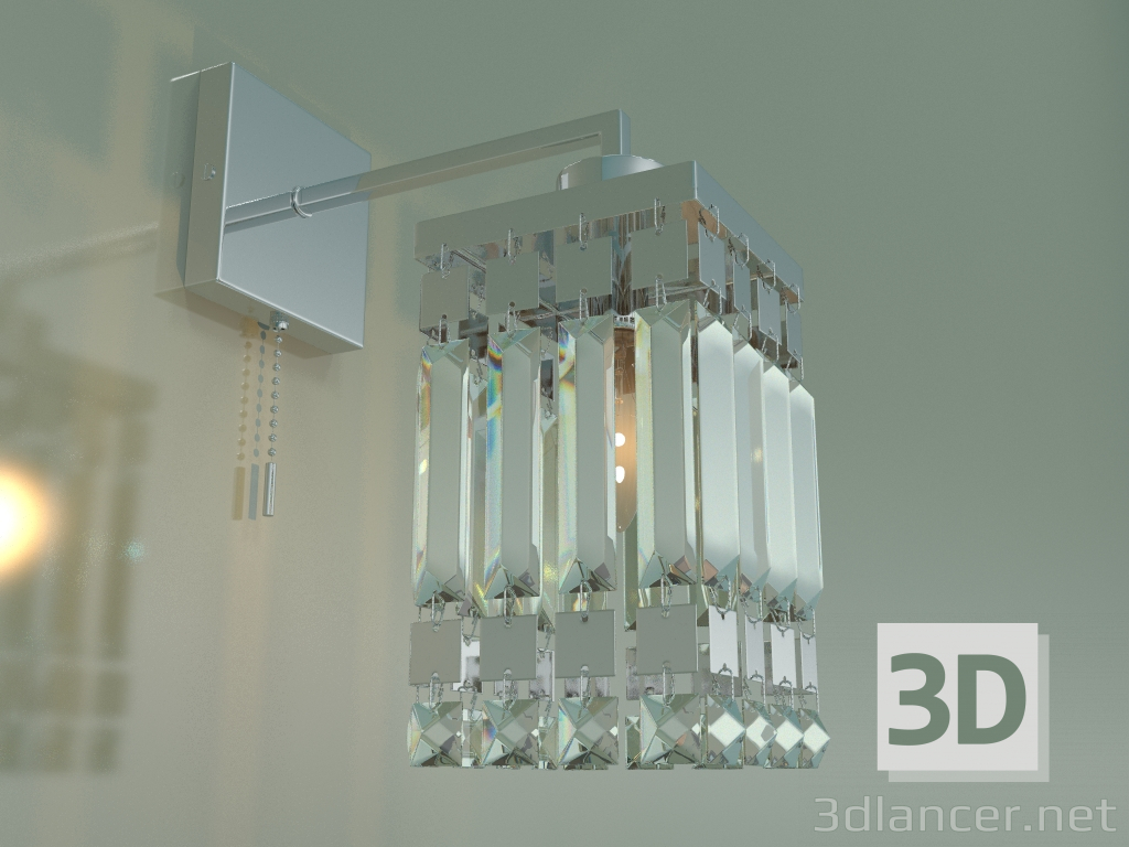 3d model Aplique Barra 10100-1 (cromo-cristal transparente) - vista previa
