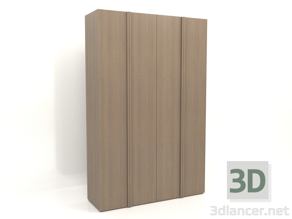 modello 3D Armadio MW 01 legno (1800x600x2800, grigio legno) - anteprima
