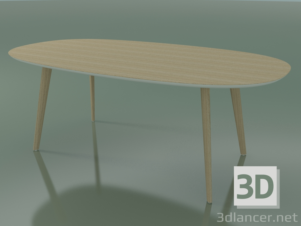 3D Modell Ovaler Tisch 3507 (H 74 - 200 x 110 cm, M02, gebleichte Eiche, Option 2) - Vorschau
