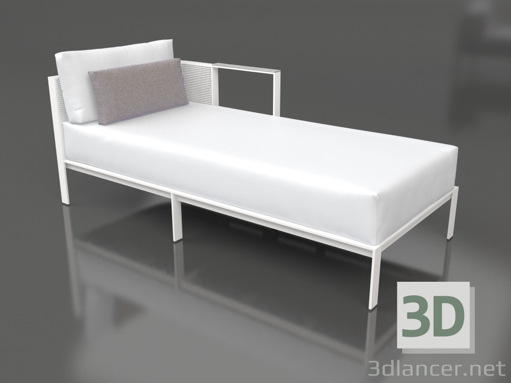 3D Modell Sofamodul, Teil 2 rechts (Weiß) - Vorschau