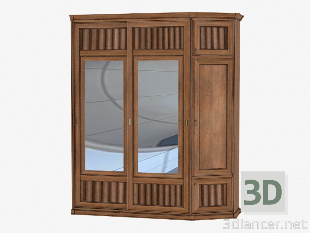 3d model Angular wardrobe for the hallway (sh 83) - preview