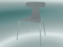 Стул стекируемый REMO plastic chair (1417-20, plastic signal grey, chrome)