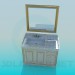3d model Vanity with mirror - preview