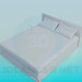 3d model Bed with pillows - preview