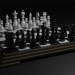 3D Satranç tahtası parçaları ile. modeli satın - render