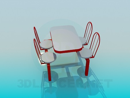 modèle 3D Une table dans le café - preview