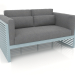 3d model 2-seater sofa with a high back (Blue gray) - preview