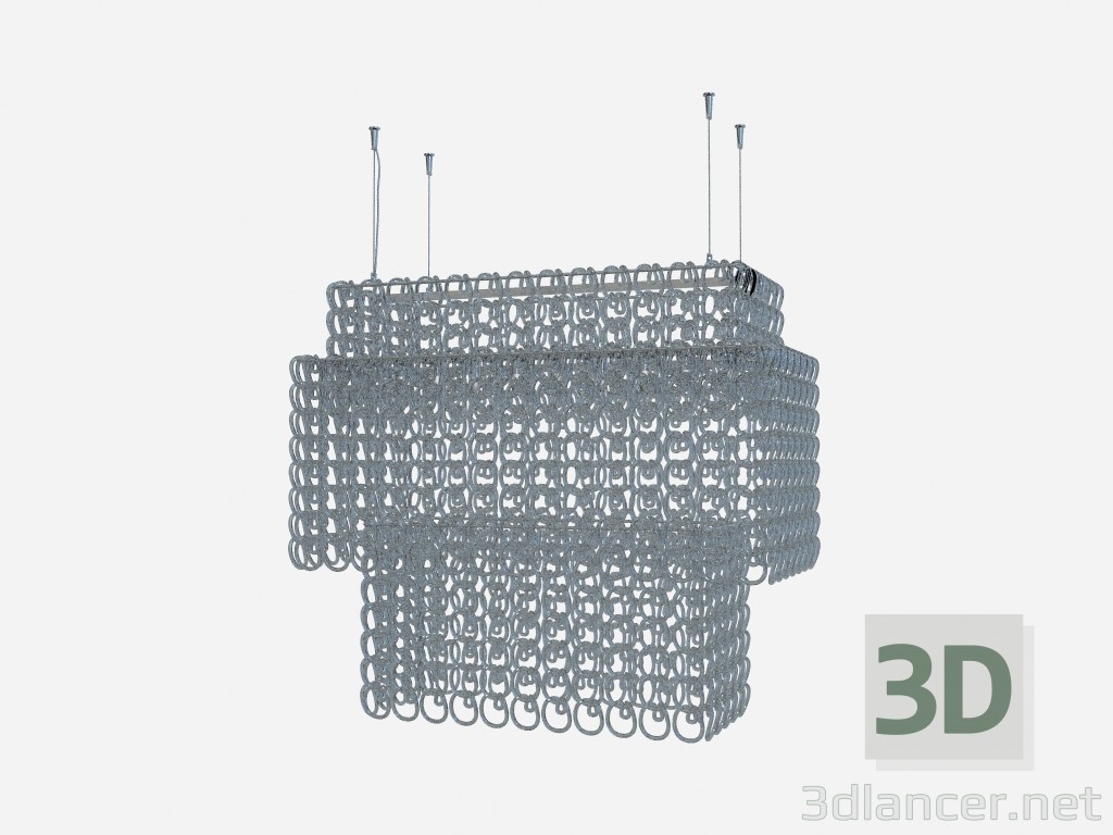 3d model Ceiling lamp Crystal chandelier recta - preview