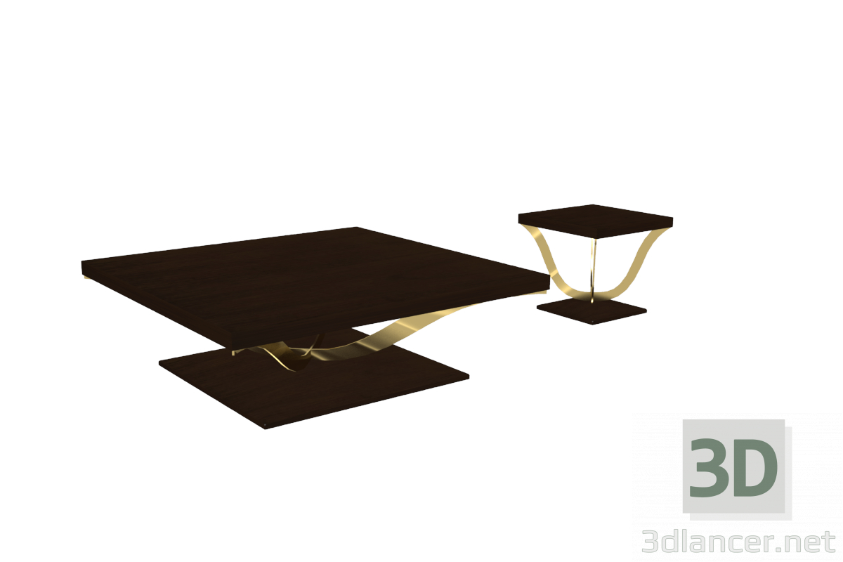 3d Coffee table and teseo model buy - render