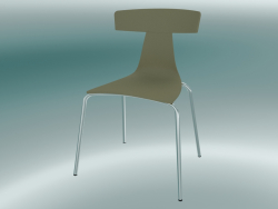 Стул стекируемый REMO plastic chair (1417-20, plastic yellow grey, chrome)