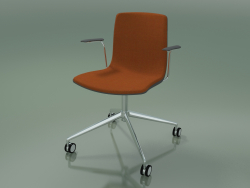 Sandalye 5914 (tekerleklerde, polipropilen, ön kaplamalı, kolçaklı)