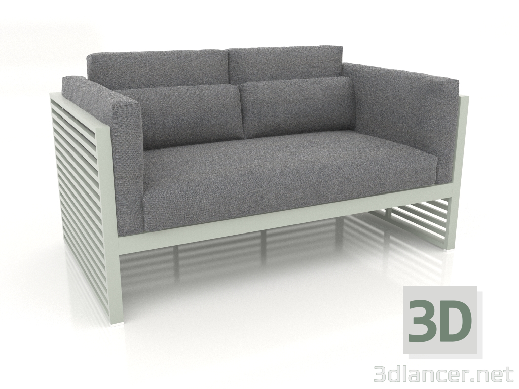 modello 3D Divano a 2 posti con schienale alto (Grigio cemento) - anteprima