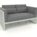 3d model 2-seater sofa with a high back (Cement gray) - preview
