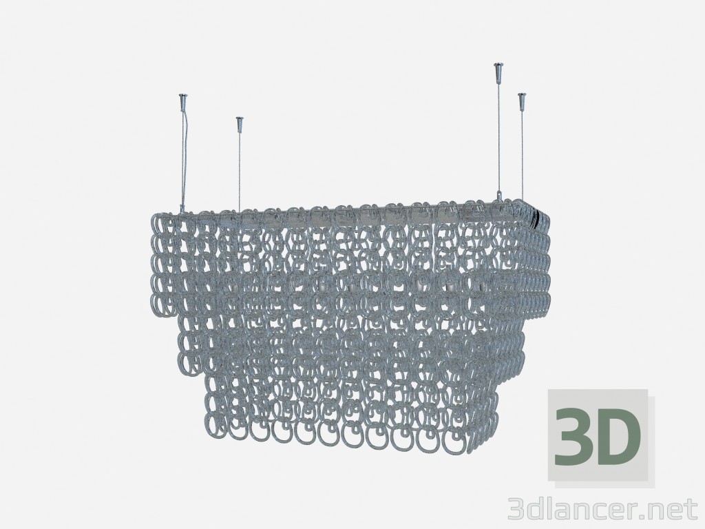 3d model Art Deco chandelier, Crystal chandelier recta - preview