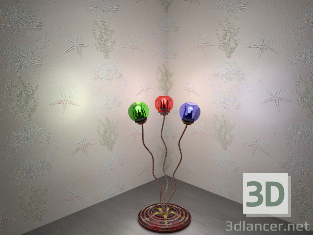 modèle 3D de Lampadaire "Etoile de mer" acheter - rendu