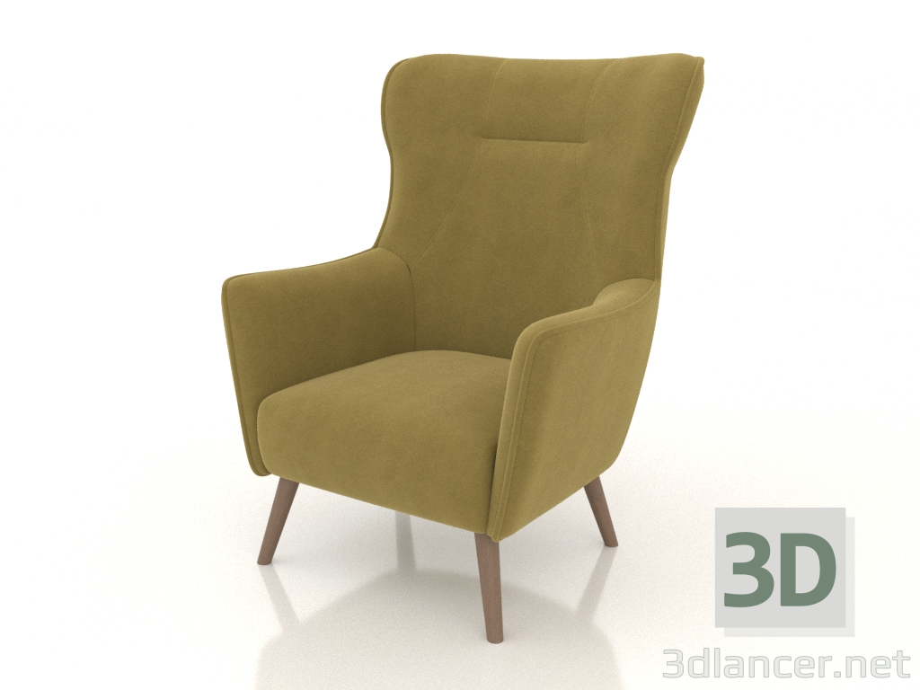 3D Modell Sessel Camilla (safrangelb) - Vorschau