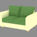 3D Modell Doppel-Sofa mit kombinierter Polsterung (dx2) - Vorschau